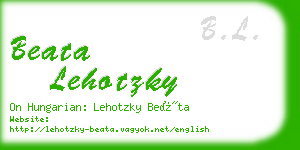 beata lehotzky business card